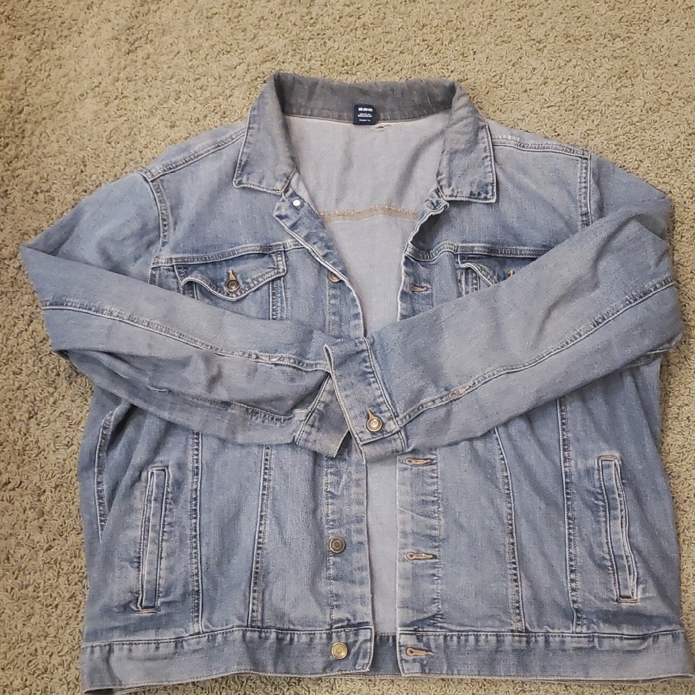 2XL Men's Distressed Jean Jacket